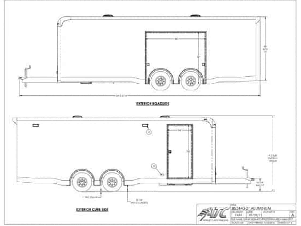 24 ft ATC RōM 500 Aluminum Enclosed Car Hauler – MO Great Dane / Total ...